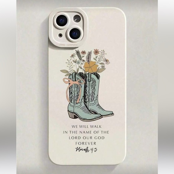 Apple iPhone Phone Case Minimalist  Protective Ivory Case Cowboy Boots - Picture 3 of 3
